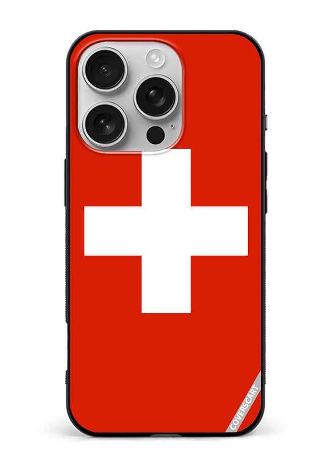 Protective Case Cover For Apple iPhone 16 Pro Switzerland Flag Design Multicolour