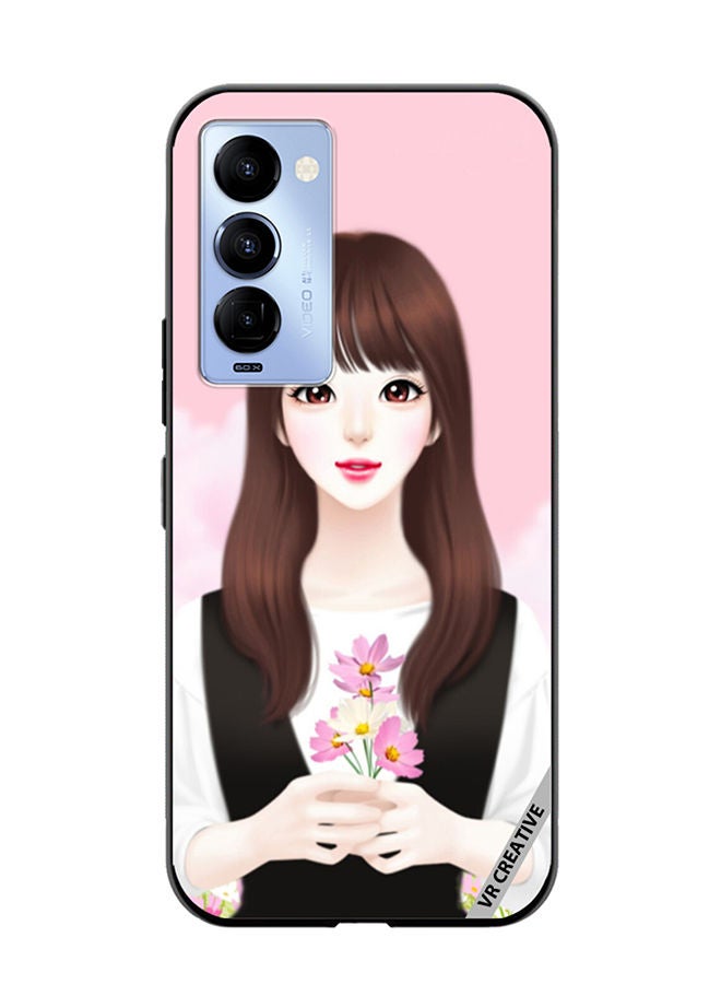 VR CREATIVE Protective Case Cover For Tecno Camon 18/18 P Cute Anime Girl Design Multicolour - Image 1