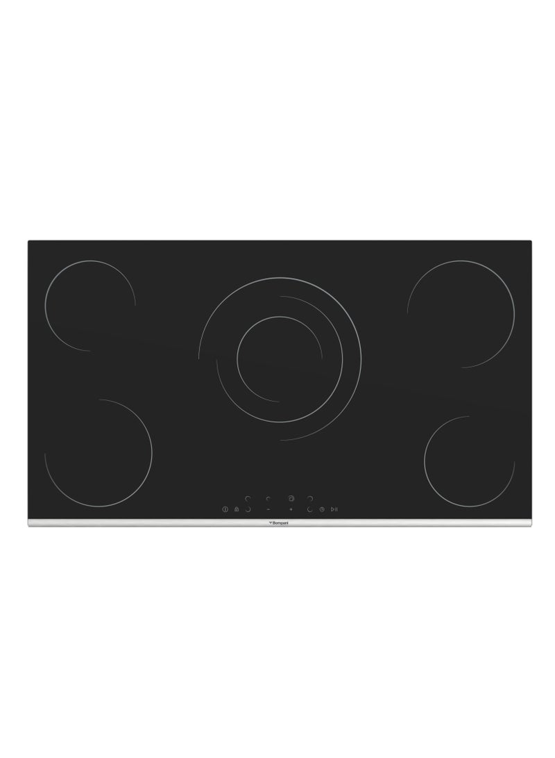Bompani 90cm Built-In Hob - 5 Cooking Zones, Front Easy Dial Touch Control, 10 Power Levels, Stainless Steel Finish - One Year Manufacturer Warranty - BO283TET Black - Image 1