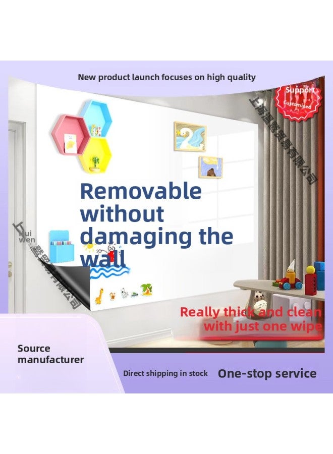 Wall Self-Removable Non-Harming Magnetic Whiteboard Wall Stickers Graffiti Sticky Wall Household Sticky Rate Children's Self-Sticky-Color:Whiteboard [special For White Painted Walls] - Removable Glue Will Not Damage The Wall-Specification:120X150cm