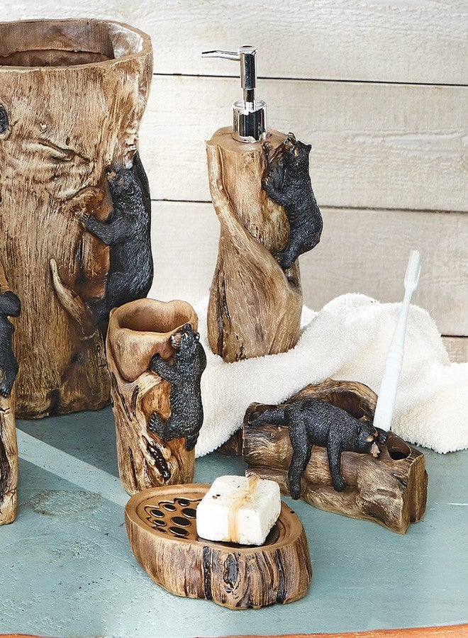 BLACK FOREST DECOR Climbing Black Bears Bath Set - Rustic Lodge Polyresin Bathroom Accessories - Set of 4 - Image 3