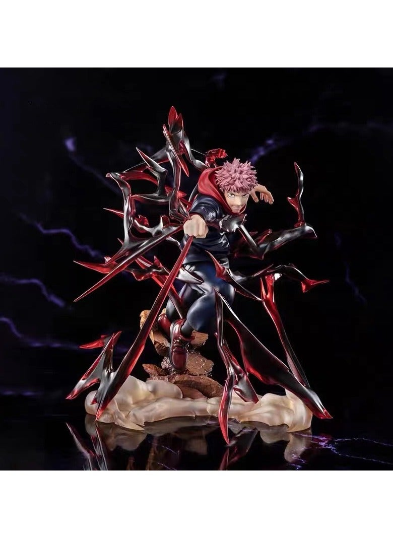 عام تماثيل من سلسلة "Jujutsu Kaisen" تشمل شخصية "يوجي إيتادوري"، مصنوعة من مادة PVC. تعتبر هذه التماثيل قطع ديكور رائعة وجزءًا من مجموعة هدايا مميزة لعشاق الأنمي. - Image 3