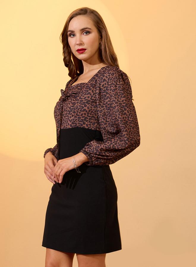 globus Women Brown Sweetheart Neck Bodycon Mini Dress - Image 2