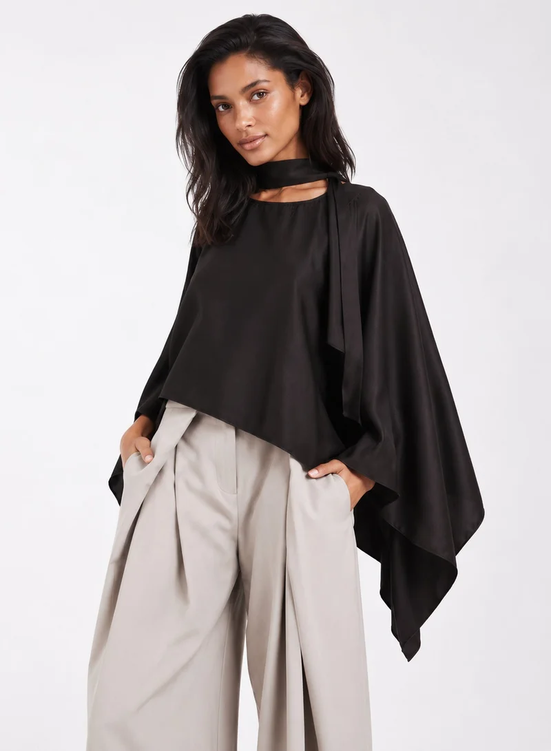 فيرو مودا VMMIRO Long Sleeve Cape Scarf Top Woven