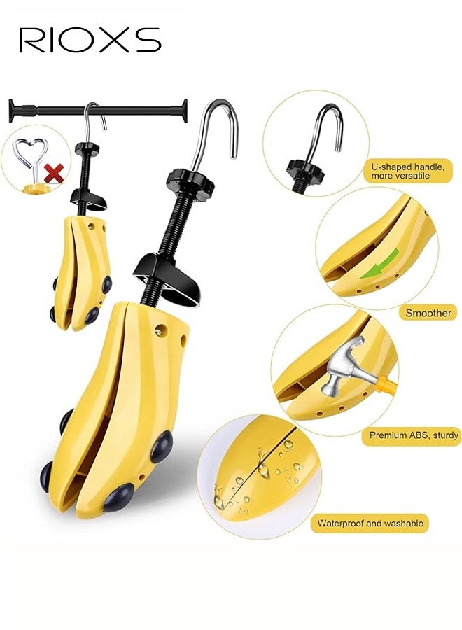 ريوكس مُشكِّلات أحذية للنساء، أشجار أحذية بلاستيكية قوية من فئة الدرجة العالية، 2 قطعة مُشكِّل حذاء، 1 رأس حذاء بمقابض طويلة، 1 كيس تخزين، مُوسِّع حذاء متين قابل للتعديل في الأربعة جوانب، مُشكِّل حذاء متين قابل للتعديل في الطول والعرض، مجموعة أشجار أحذية للفتيات، مقاسات 5.5-10 وحدة أمريكية - Image 2