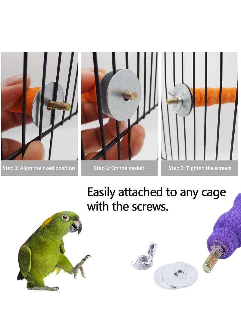 Generic 5 Pcs Bird Perches Stand, Parrot Perch Bird Stand Pole Wild Grape Stick Paw Grinding Fork Parakeet Climbing Standing Branches Perches for Budgies, Parakeet,  atiels(Random Color)  - Image 4