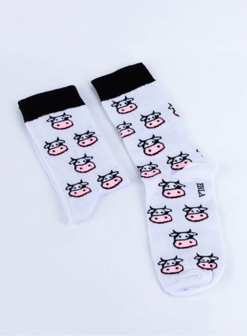 جوارب بنقشة البقر – جوارب ممتعة وأنيقة بطابع الحيوانات للرجال والنساء والأطفال، مثالية لعشاق الحيوانات الزراعية