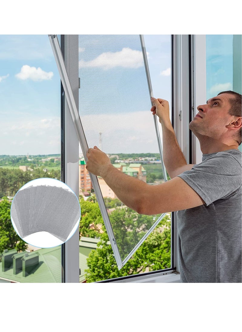 SYOSI - SYOSI Screen Patch Screen Door Repair Kit Window Screen Self Adhesive Repair Kit Mesh Screen Repair Tape Fiberglass Replacement Screens for Windows Doors Tent Net to Cover Holes Grey 32 Pcs - Image 1