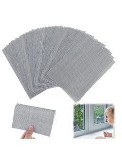 SYOSI Screen Patch Screen Door Repair Kit Window Screen Self Adhesive Repair Kit Mesh Screen Repair Tape Fiberglass Replacement Screens for Windows Doors Tent Net to Cover Holes Grey 32 Pcs