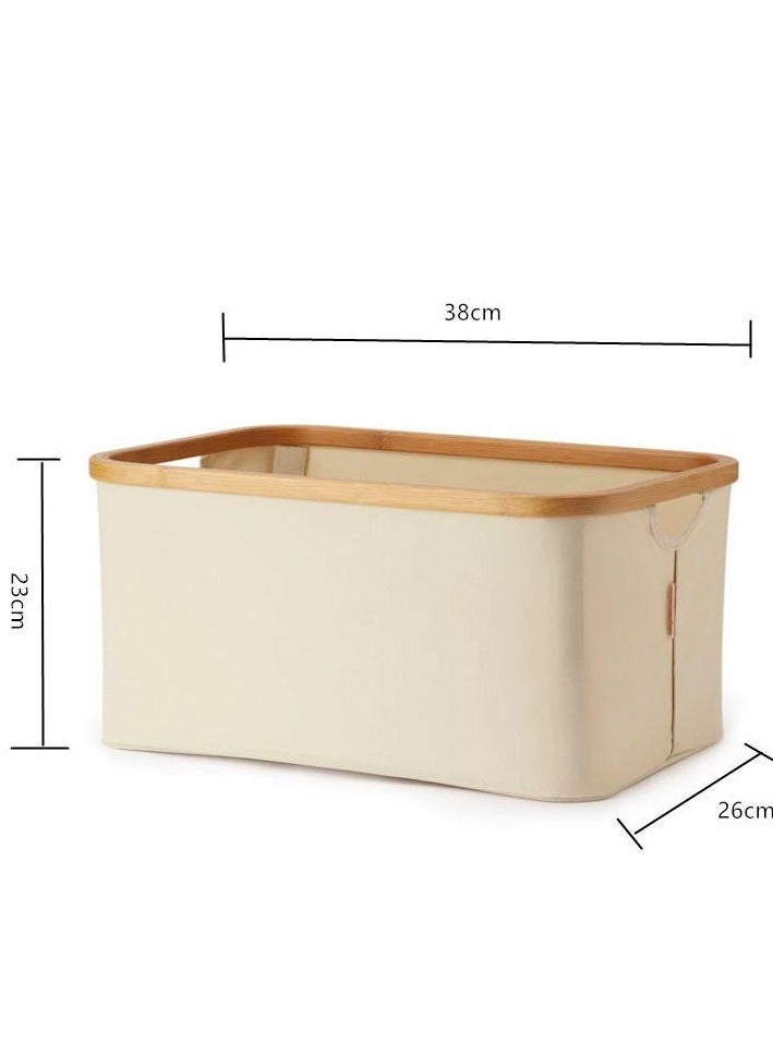 Living Bamboo Laundry Sorting Basket with Lid, Portable Foldable Laundry Basket with Wooden Frame  - Image 3