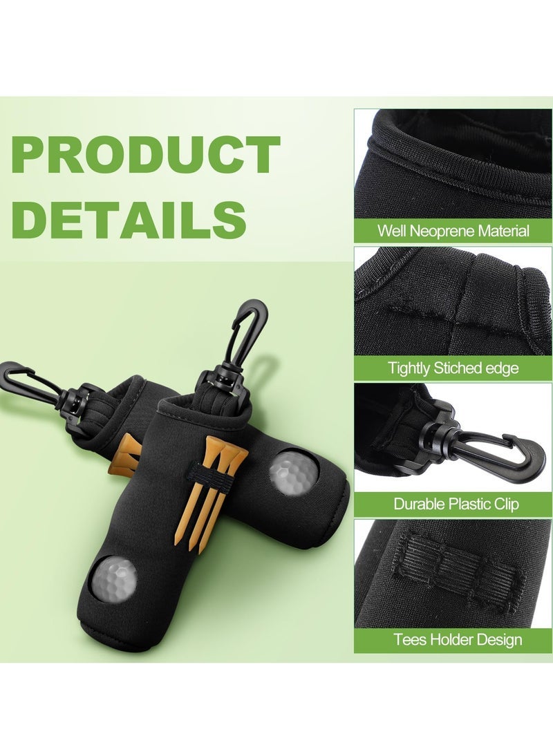 Generic Tee Holder Golf Ball Carry Bag Pouch Golf Ball Holder Keychain Belt Clip Golf Gifts Accessories (Black,4 Pieces) - Image 3