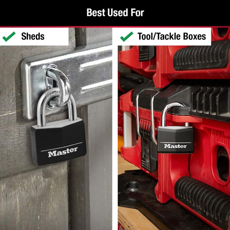 Master Lock Covered Padlocks with Key, Outdoor Locks, 2 Pack, 141T - Image 4