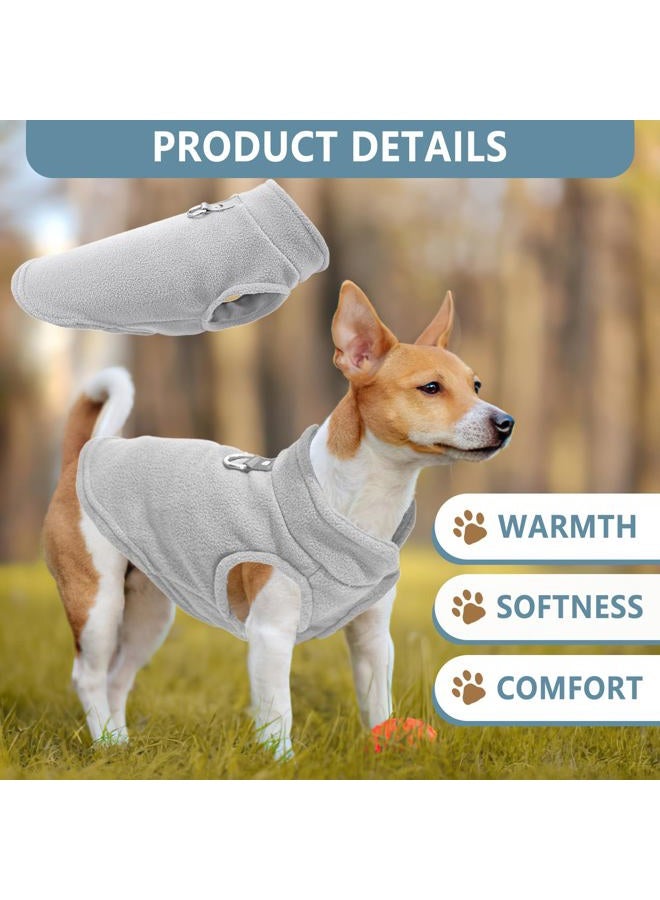 Fleece Puppy Sweater for Small Dogs, Winter Dog Clothes with D-Ring (Blue,Green, Medium) - Image 3
