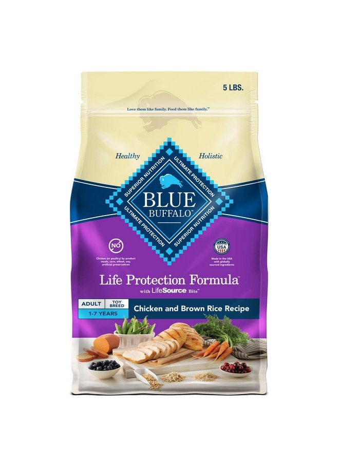 Blue Buffalo Life Protection Formula Toy Breed Adult Dry Dog Food, Supports High Energy Needs, Made with Natural Ingredients, Chicken & Brown Rice Recipe, 4-lb Bag - Image 1