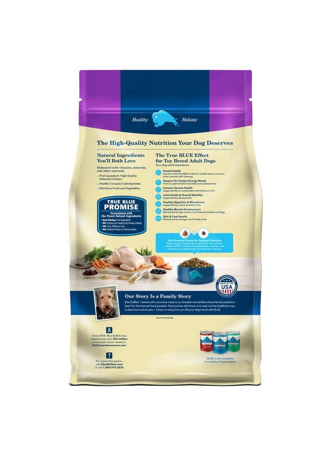 Blue Buffalo Life Protection Formula Toy Breed Adult Dry Dog Food, Supports High Energy Needs, Made with Natural Ingredients, Chicken & Brown Rice Recipe, 4-lb Bag - Image 2