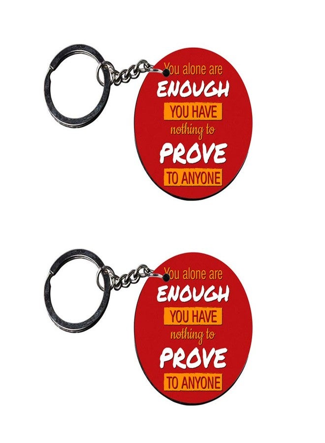 Anuman007 | keychain with quotes for girls | keychain for vespa Printed Wooden Keychains | Circle Shape Set of 2 keyrings 2x2 inch - Image 2