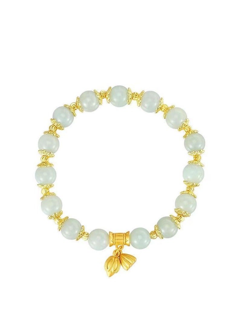 Lotus Flower Bracelet for Women | Elegant & Minimalist Design | Elastic Cord Friendship Bracelet | Perfect Gift for Girlfriends & Best Friends | Ins Style High-End Jewelry  - Image 5