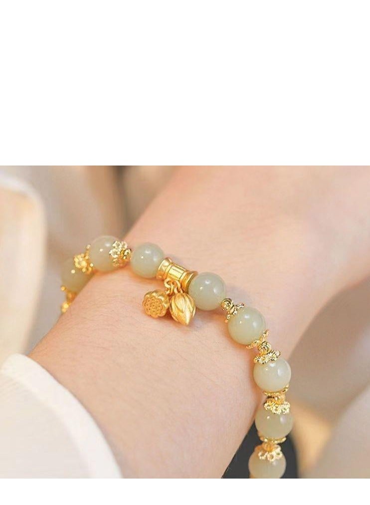 Lotus Flower Bracelet for Women | Elegant & Minimalist Design | Elastic Cord Friendship Bracelet | Perfect Gift for Girlfriends & Best Friends | Ins Style High-End Jewelry  - Image 4