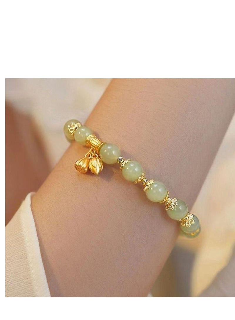 Lotus Flower Bracelet for Women | Elegant & Minimalist Design | Elastic Cord Friendship Bracelet | Perfect Gift for Girlfriends & Best Friends | Ins Style High-End Jewelry  - Image 3