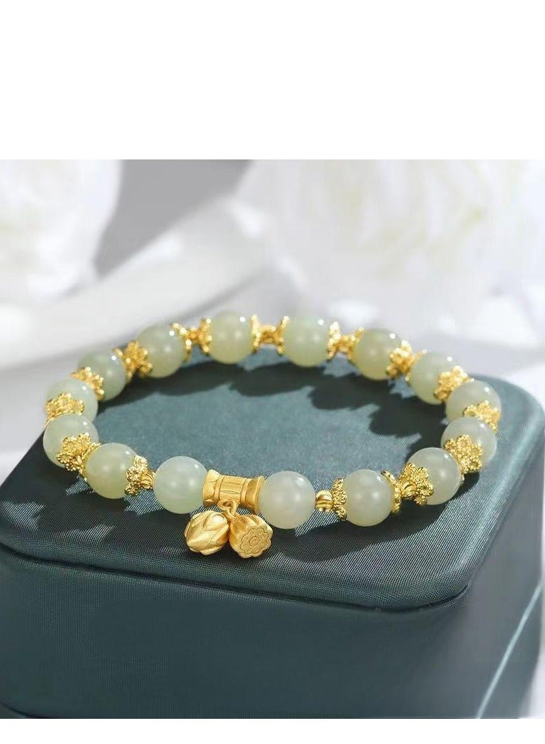 Lotus Flower Bracelet for Women | Elegant & Minimalist Design | Elastic Cord Friendship Bracelet | Perfect Gift for Girlfriends & Best Friends | Ins Style High-End Jewelry  - Image 2