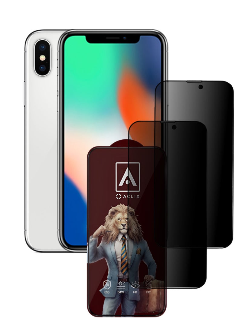 ACLIX 2 Pieces Antistatic ESD Dustproof Premium Quality High Definition Tempered Glass Screen Protector Designed For  iPhone 10 - Image 1