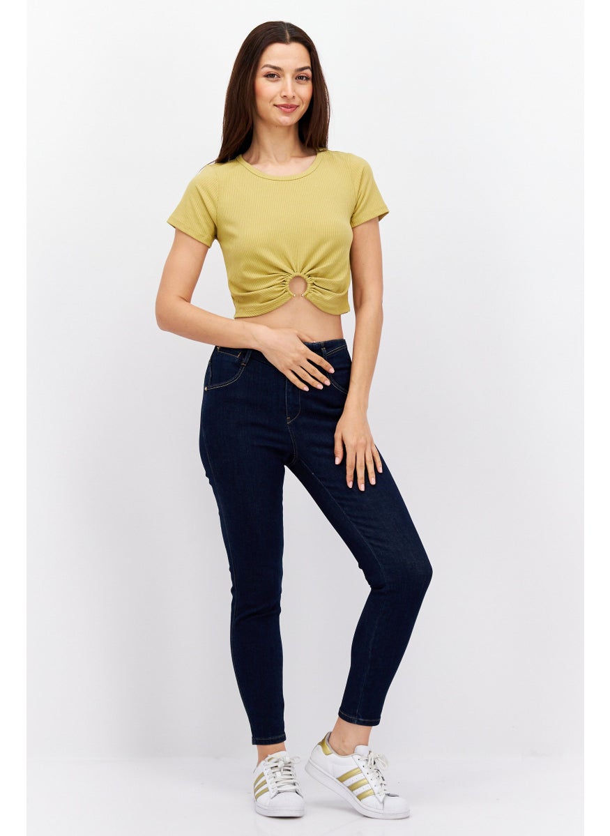 Women Round Neck Short Sleeve Textured Blouse, Mustard - pzsku/ZBD1A85F25DAAA66226C8Z/45/_/1725379580/ab67a2ec-97ba-4003-a43c-e153972b320f