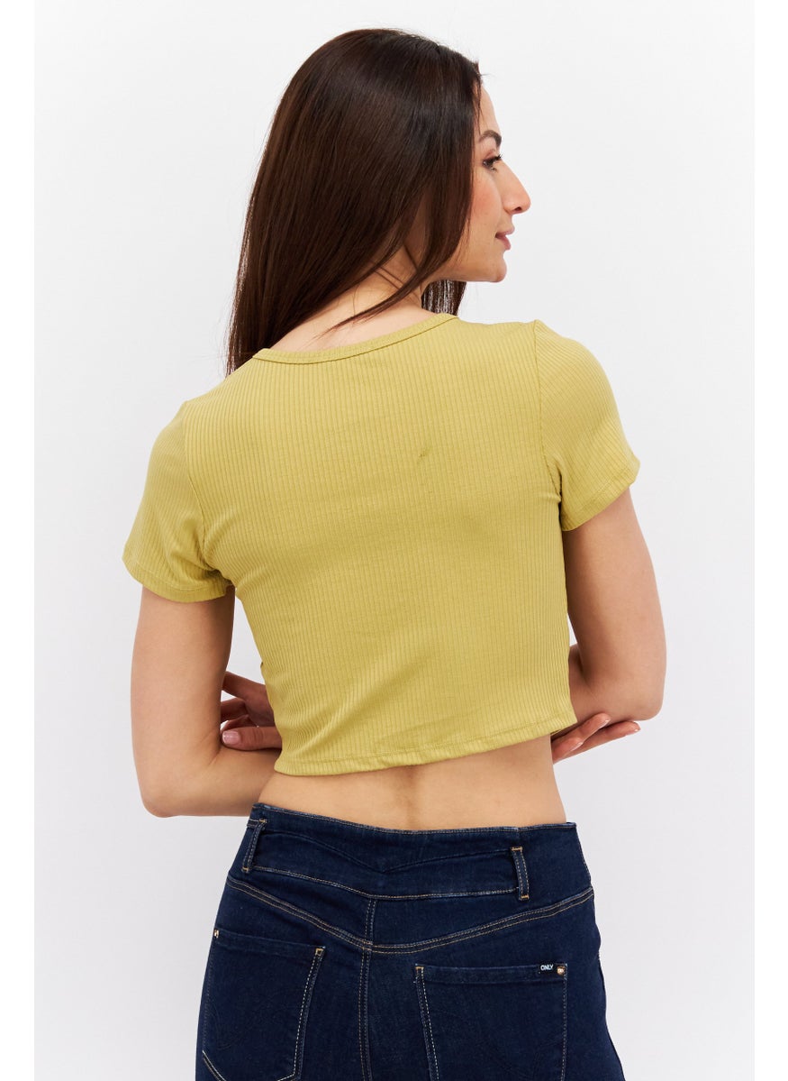 Women Round Neck Short Sleeve Textured Blouse, Mustard - pzsku/ZBD1A85F25DAAA66226C8Z/45/_/1725379584/24ab6a5a-e5e8-4d1d-bc4e-4f11e8b6e744