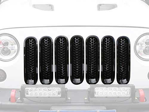 Hooke Road Black JK Grill Inserts Front Grille Mesh Cover Guard for Jeep Wrangler JK 2007-2015 Accessories - Image 3
