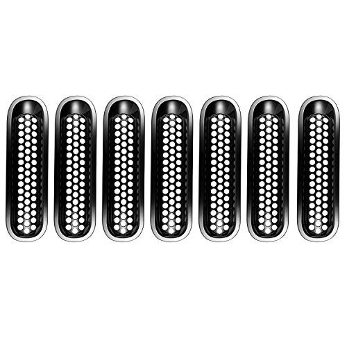 Hooke Road Black JK Grill Inserts Front Grille Mesh Cover Guard for Jeep Wrangler JK 2007-2015 Accessories - Image 5