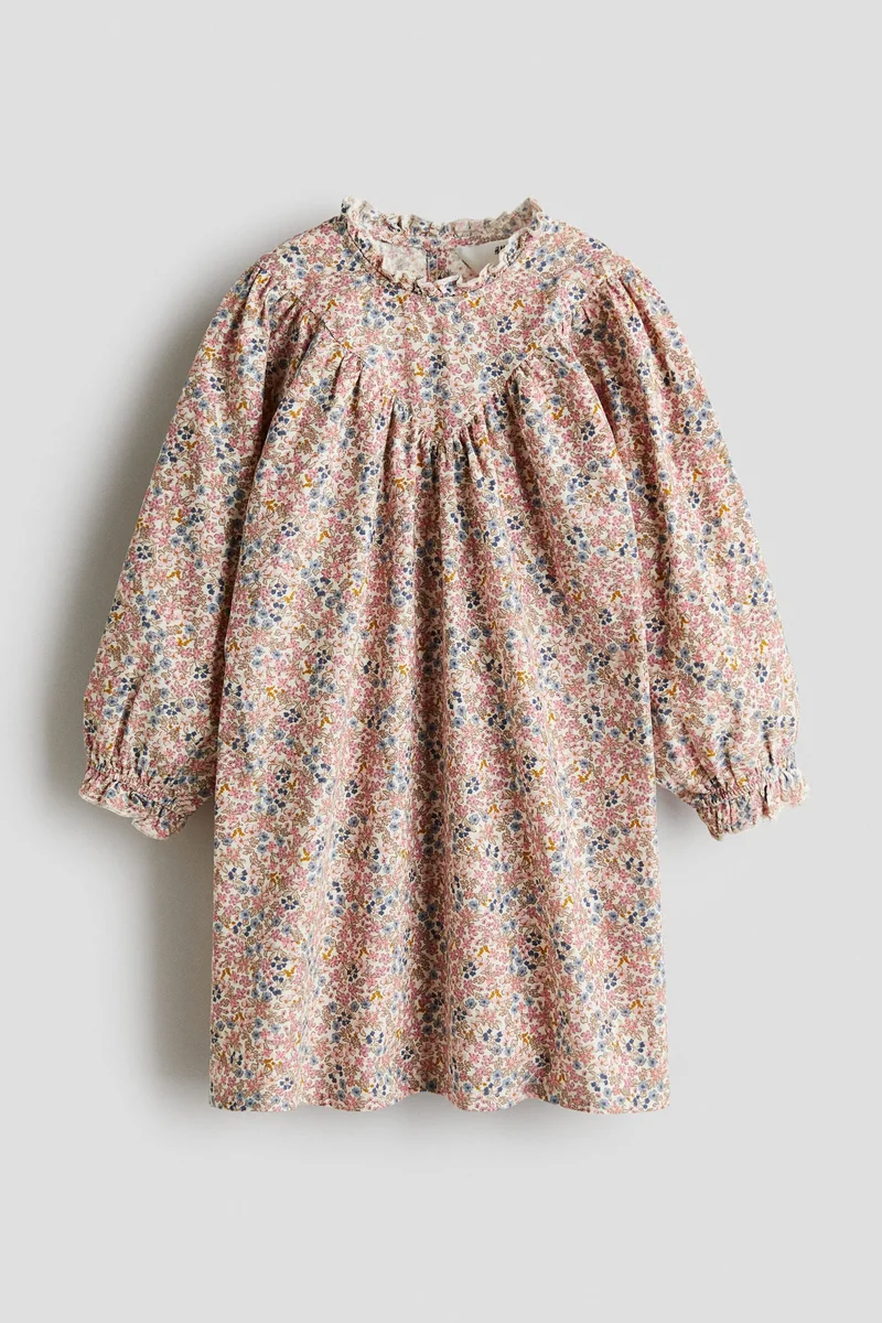 H&M Frill-trimmed cotton corduroy dress