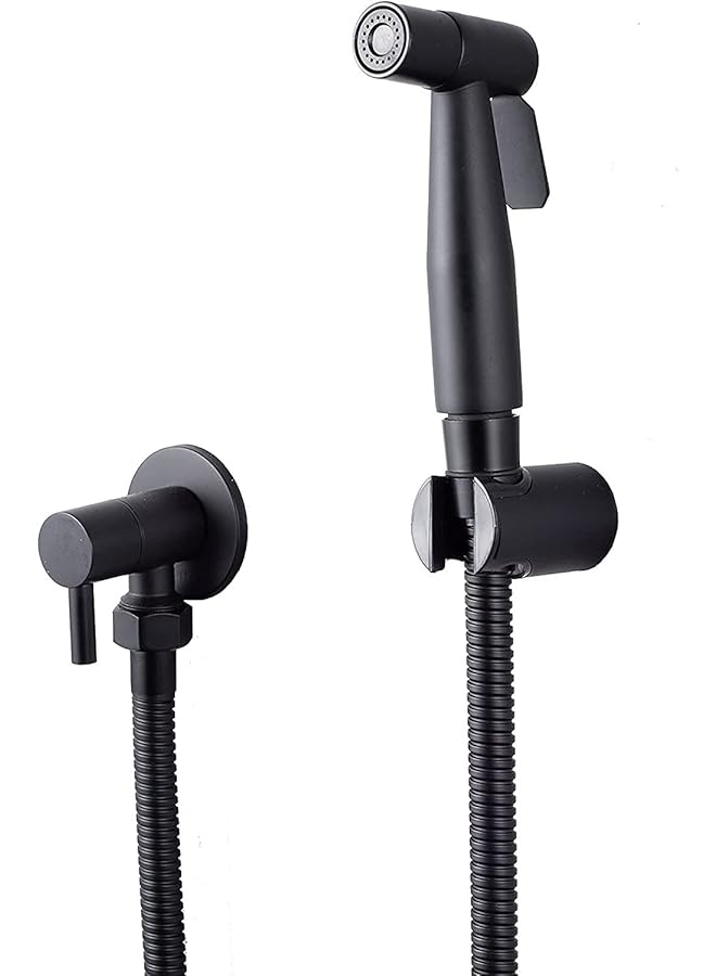 S-TOP 1/2NPT Stainless Steel Bidet Sprayer kit for Toilet,Hand Held Sprayer Shattaf Toilet Attachment for Pet Bath/Personal Hygiene/Bathroom/Closestool,Easy to Install (Matte Black) - Image 1