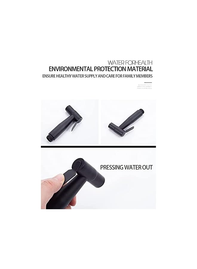 S-TOP 1/2NPT Stainless Steel Bidet Sprayer kit for Toilet,Hand Held Sprayer Shattaf Toilet Attachment for Pet Bath/Personal Hygiene/Bathroom/Closestool,Easy to Install (Matte Black) - Image 3
