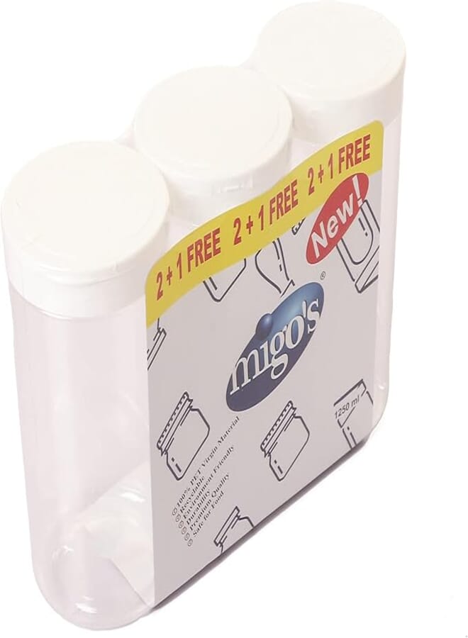 Migo's Mejo white preservation jar-3 * 1250ml