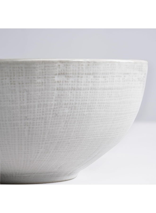 Famiware Moonlight 6 Piece Stoneware Bowls Set with Linen Finish in 5.5 inches, Serving Bowl for Cereal, Soup, Rice, Pasta, Scratch Resistant, Microwave & Dishwasher Safe, White  - Image 5