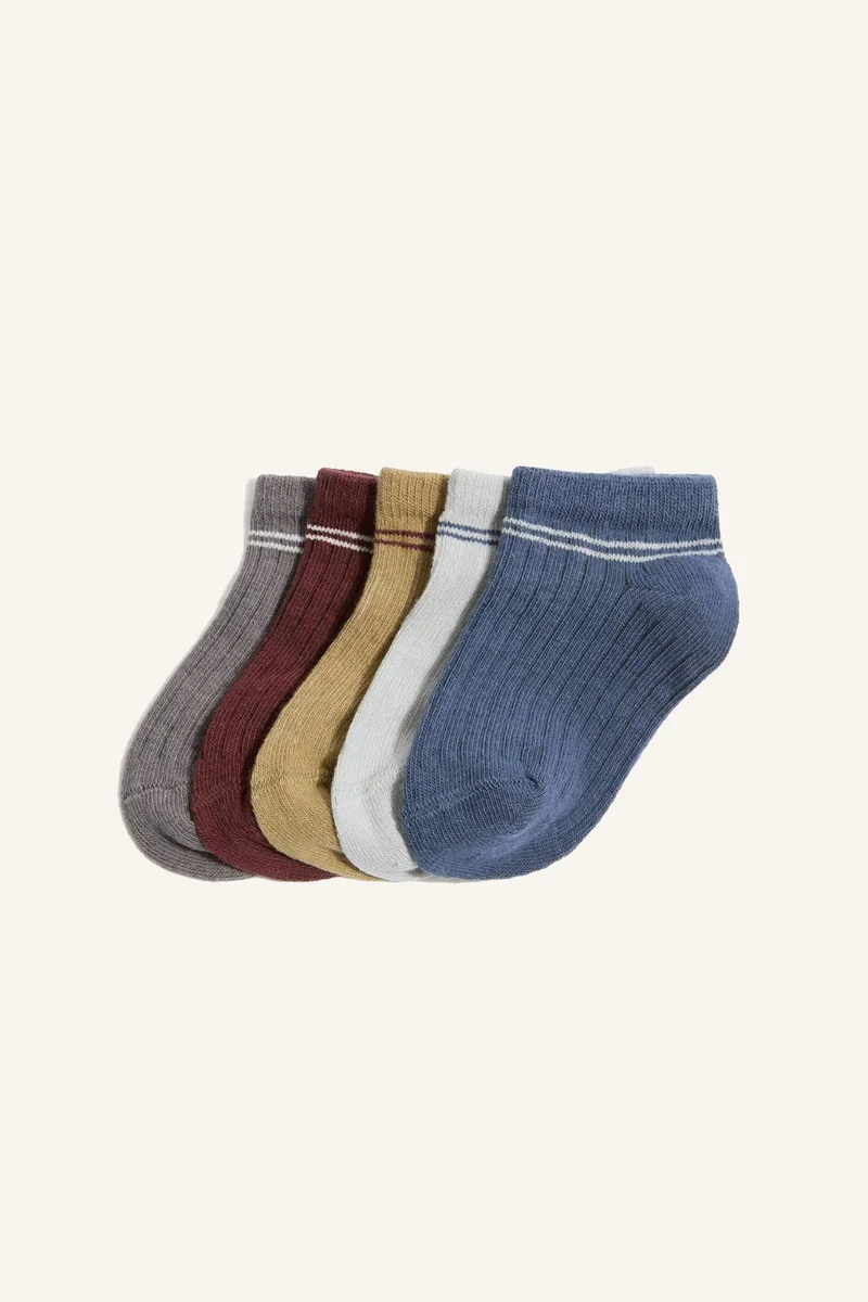 ديفاكتو Baby Boy Printed 5 Piece Short Socks