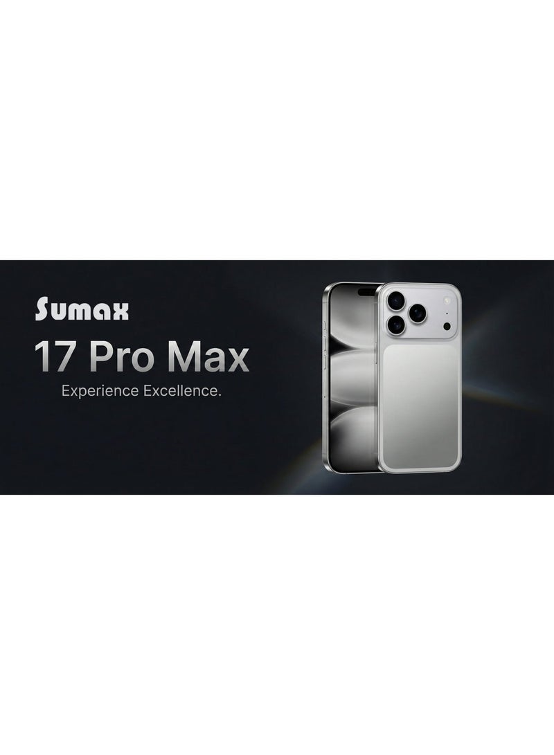 سوماكس هاتف Sumax 17 Pro Max 5G الذكي | 24 جيجابايت RAM + 1 تيرابايت ROM، شاشة HD+، كاميرا ثلاثية بدقة 30 ميجابكسل مع الذكاء الاصطناعي، بطارية 5000 مللي أمبير، تصميم فائق النحافة (أبيض) - Image 1