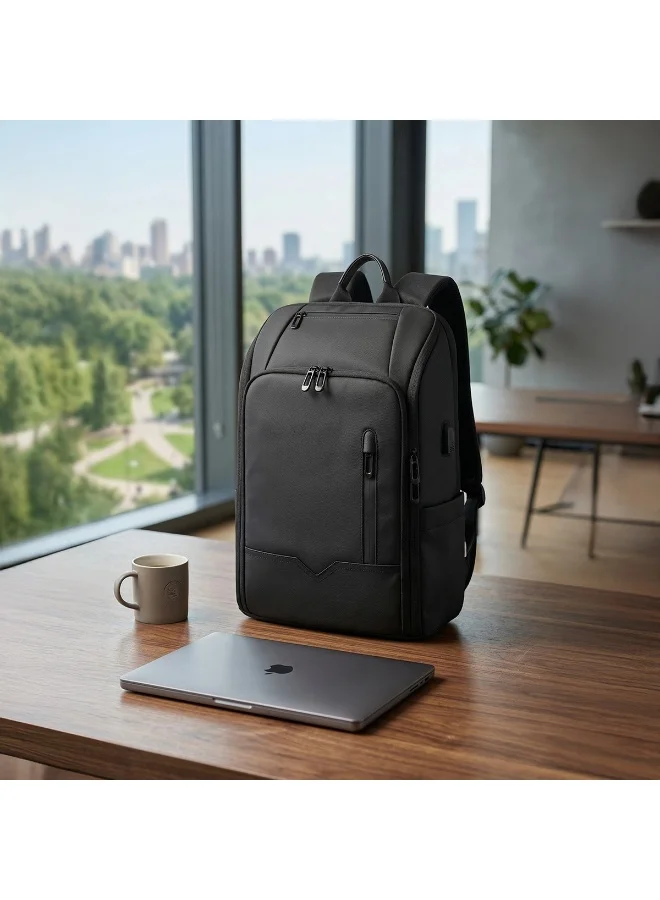 Mobcos Mobcos Back Pack Black 8207 Mobcos Back Pack Black 8207 Smart Waterproof Laptop Backpack with USB Charging Port – Anti-Theft Oxford Leather Fabric Work & Travel Backpack for Men & Women, Lightweight Professional Daypack Laptop  | Best Price UAE
