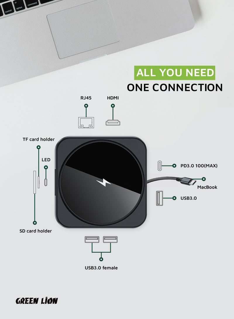 GREEN LION 9 In 1 Type-C Hub Docking with Wireless MagSafe Charging Station 100W PD Type C to HDMI 4K Adapter, USB Hub 3.0 5Gbps Compatible MacBook Pro/Air 2023 M2/M1, iPad Pro/Air, HP, Dell, ASUS, Lenovo  - Image 4