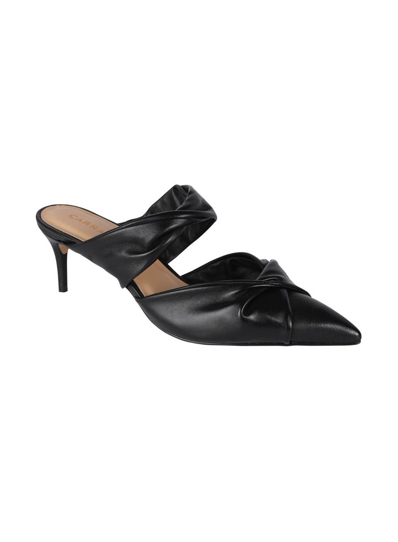 Carrano Ladies Open Back Mule Thin Heel Leather 439001 Cab102 - Image 1