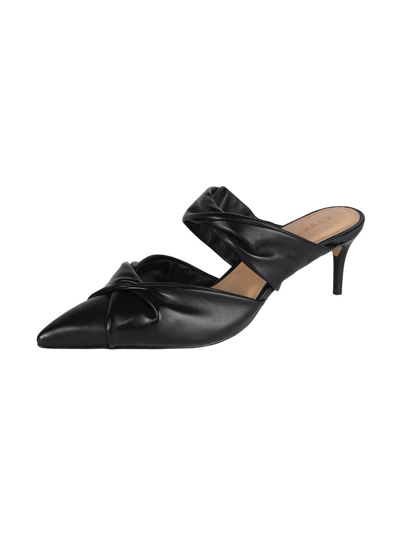 Carrano Ladies Open Back Mule Thin Heel Leather 439001 Cab102 - Image 3