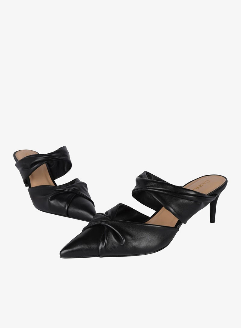 Carrano Ladies Open Back Mule Thin Heel Leather 439001 Cab102 - Image 2