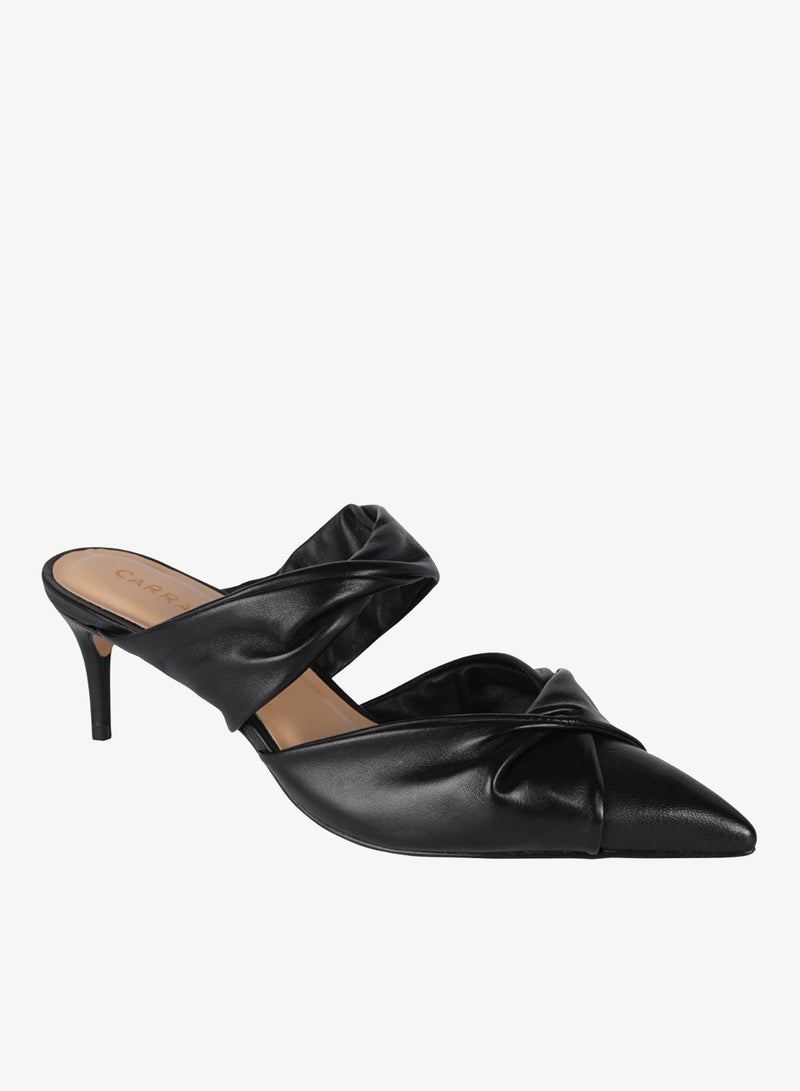 Carrano Ladies Open Back Mule Thin Heel Leather 439001 Cab102 - Image 1