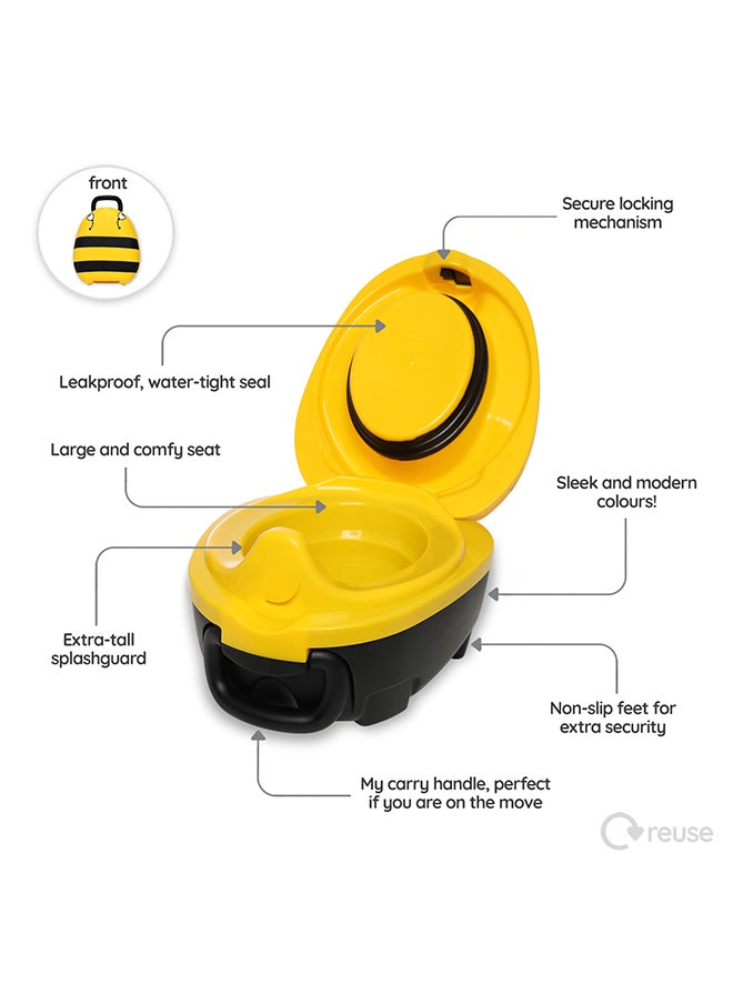 My Carry Potty Portable, Leak-Proof Kids Potty With Secure Lock And Comfy Seat – Yellow/Black Design  - Image 3