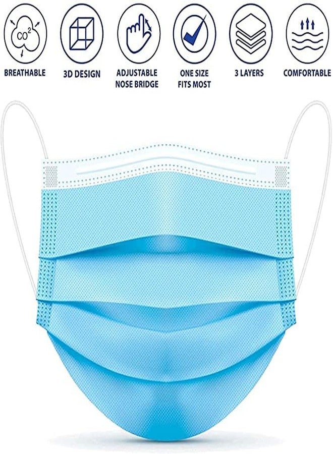 SMART VILLA TRADERS 3 Ply Disposable Cotton Face Masks With Nose Pin And Reusable Travel Pouch For Unisex Suitable For Home, School, Office And Outdoors (Pack Of 100) - Image 5