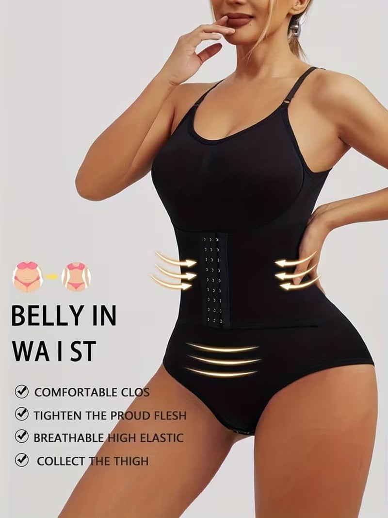 TESMEZY Bodysuit for Women Tummy Control Shapewear Seamless Sculpting Thong Body Shaper Tank Top (ED024_Black_XL) - Image 2