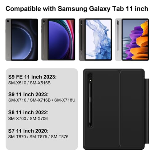 GOOJODOQ Magnetic Keyboard for Samsung Galaxy Tab S9 Fe/S9/S8/S7 11 inch, Magnetic Keyboard Case with Floating Cantilever Stand, Anywhere Touchpad with LCD Display & 7 Colors Backlit Wireless Keyboard - Image 2