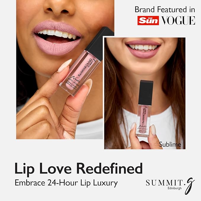 Summit.G Nude Matte Lipstick Liquid Creamy Long Lasting Lip Color Moisturizing Formula Inflused with Vitamin E 45ml Muse - Image 2
