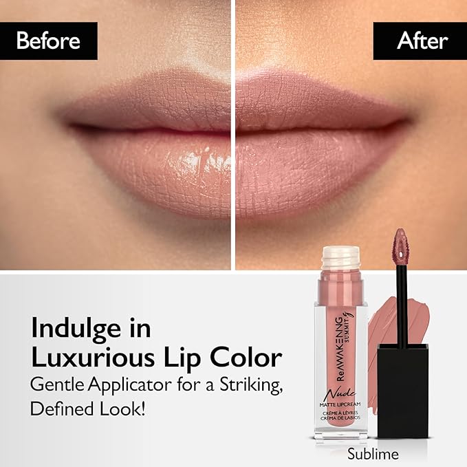 Summit.G Nude Matte Lipstick Liquid Creamy Long Lasting Lip Color Moisturizing Formula Inflused with Vitamin E 45ml Muse - Image 3