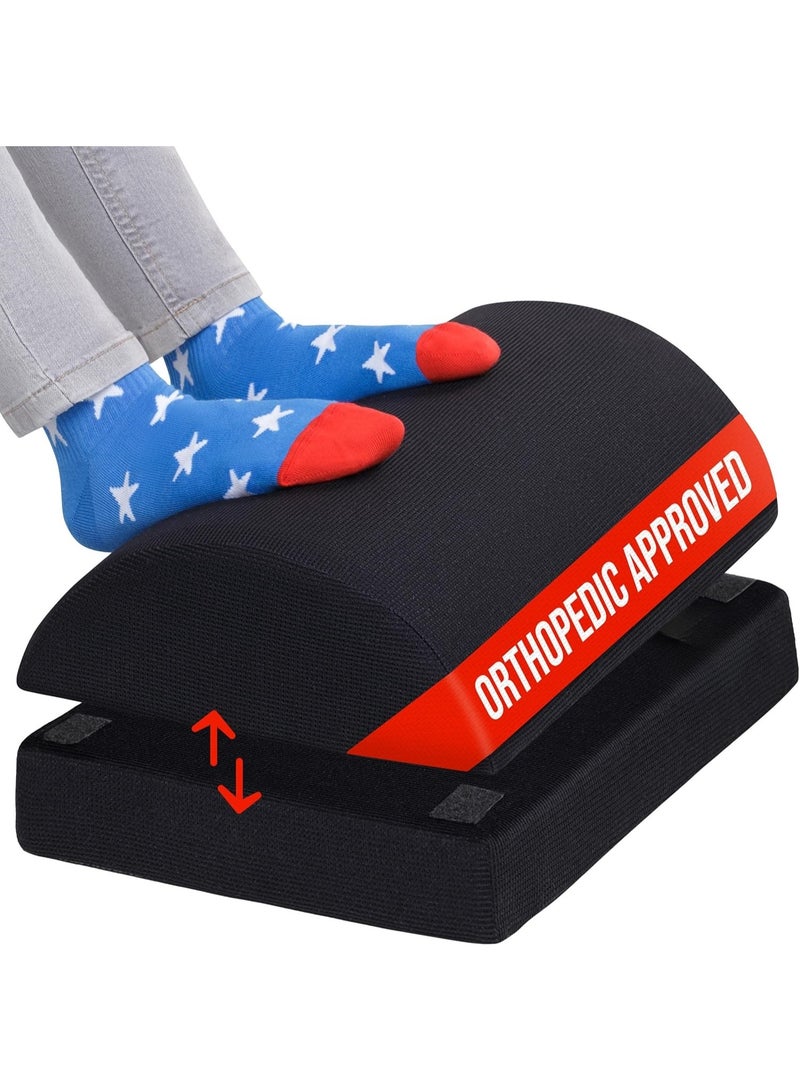 مسند قدم مريح قابل للتعديل (فوم) - لتخفيف آلام الظهر والساقين - عملي ومثالي للاستخدام في المكتب والمنزل