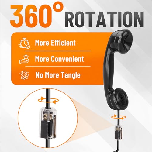 Uvital Telephone Cord Detangler, Anti-Tangle Telephone Handset Cable 360 Degree Rotating Landline Swivel Cord Untangler Black (4 Pack) - Image 3